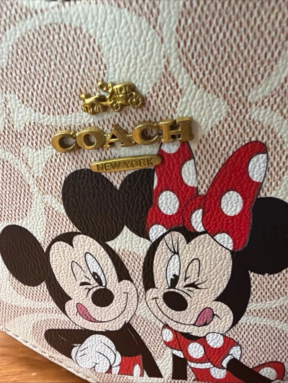 Coach Pink Heart Crossbody with Minnie & Mickey Print